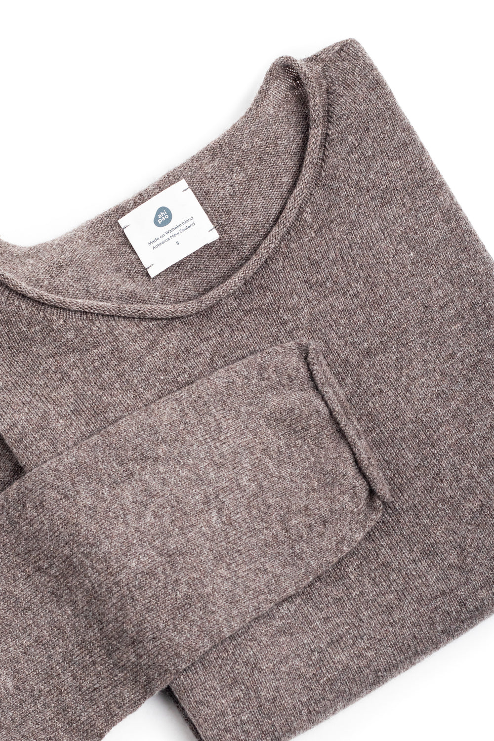 long sleeve cashmere t shirt - #colour_elk-brown
